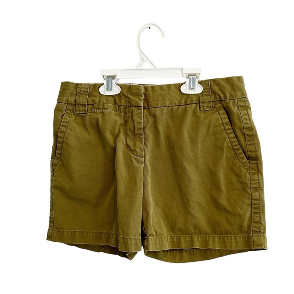 J Crew Chino Cotton City Fit Green 100% Cotton Summer Shorts P1013 Size 0